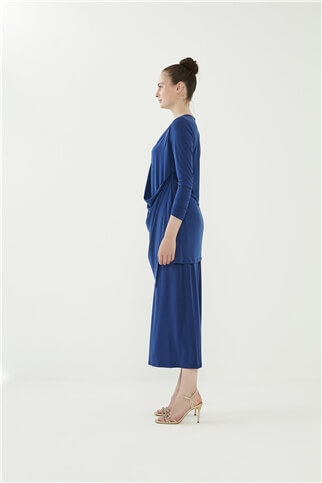 Detailed Sendy Suit-Skirt Blue