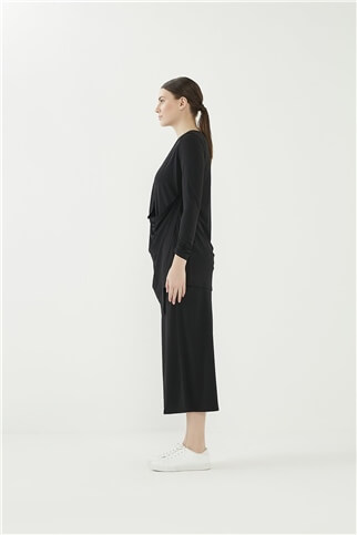 Detailed Sendy Suit-Skirt Black